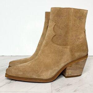 New! Sam Edelman Wilda Brown Suede Western Bootie 5 1/2 M